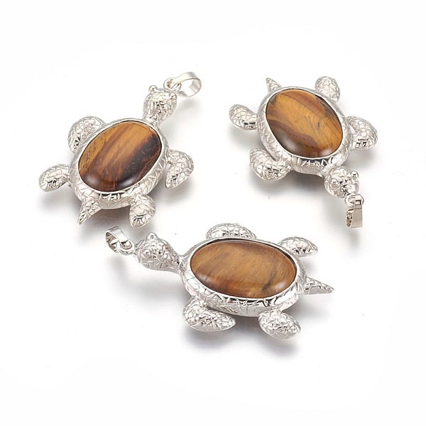 PandaHall Natural Tiger Eye Pendants, with Alloy Findings, Tortoise, Platinum, 49x31.5x7mm, Hole: 8x5mm Tiger Eye Tortoise
PandaHall Natural Tiger Eye Pendants, with Alloy Findings, Tortoise, Platinum, 49x31.5x7mm, Hole: 8x5mm Tiger Eye Tortoise