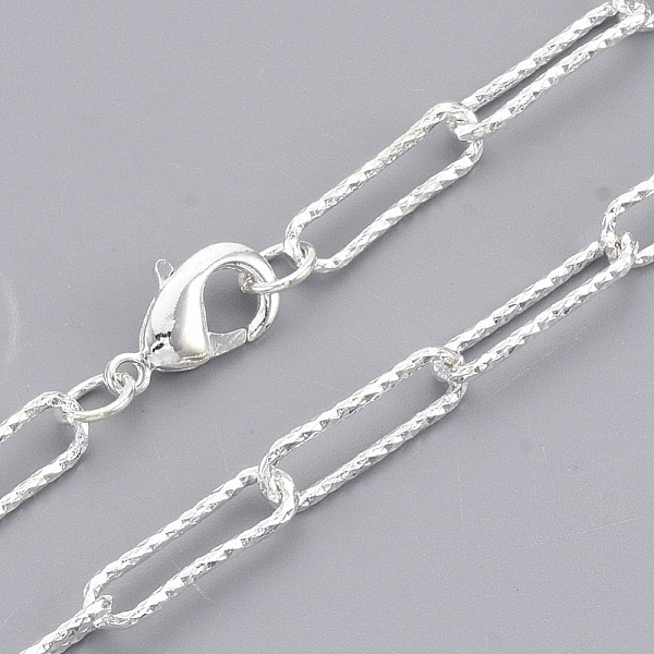 PandaHall Brass Textured Paperclip Chain Necklace Making, with Lobster Claw Clasps, Silver, 19.68 inch(50cm), Link: 14.5x4.5x1mm Brass
PandaHall Brass Textured Paperclip Chain Necklace Making, with Lobster Claw Clasps, Silver, 19.68 inch(50cm), Link: 14.5x4.5x1mm Brass
