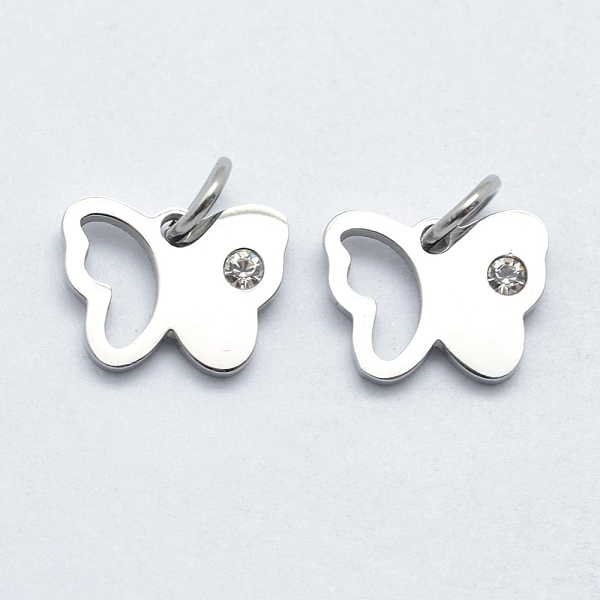 PandaHall 316 Surgical Stainless Steel Pendants, with Cubic Zirconia, Butterfly, Clear, Stainless Steel Color, 9x11x2mm, Hole: 3mm Stainless...
PandaHall 316 Surgical Stainless Steel Pendants, with Cubic Zirconia, Butterfly, Clear, Stainless Steel Color, 9x11x2mm, Hole: 3mm Stainless...