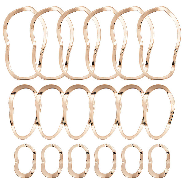 PandaHall ARRICRAFT 18Pcs 3 Style Brass Linking Rings, Wavy Irregular Oval, Light Gold, 13.5~37.5x8.5~22.5x0.5~1mm, Inner Diameter...
PandaHall ARRICRAFT 18Pcs 3 Style Brass Linking Rings, Wavy Irregular Oval, Light Gold, 13.5~37.5x8.5~22.5x0.5~1mm, Inner Diameter...