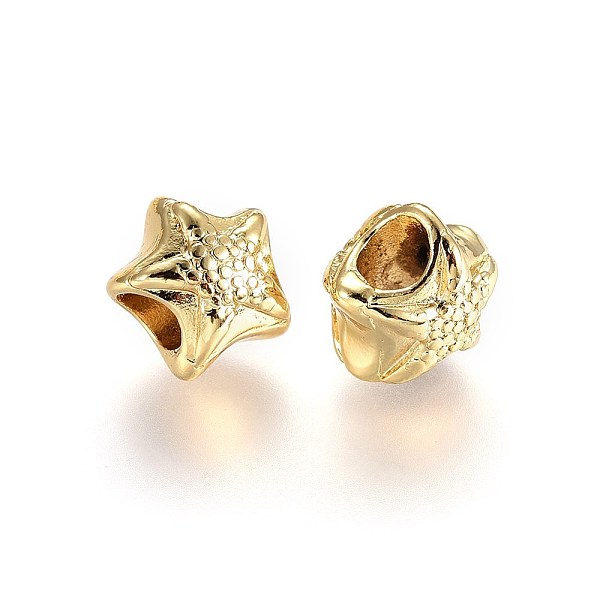 PandaHall Alloy Beads, Lead Free & Nickel Free & Cadmium Free, Starfish/Sea Stars, Real 14K Gold Plated, 10x11x9mm, Hole: 4mm Alloy Starfish
PandaHall Alloy Beads, Lead Free & Nickel Free & Cadmium Free, Starfish/Sea Stars, Real 14K Gold Plated, 10x11x9mm, Hole: 4mm Alloy Starfish
