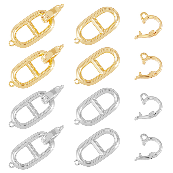 PandaHall DICOSMETIC 8Pcs 2 Colors Brass Fold Over Clasps, Oval, Platinum & Golden, Oval: 19.5x10x2mm, Hole: 1mm, Claps: 10x7x2.8mm, Hole...
PandaHall DICOSMETIC 8Pcs 2 Colors Brass Fold Over Clasps, Oval, Platinum & Golden, Oval: 19.5x10x2mm, Hole: 1mm, Claps: 10x7x2.8mm, Hole...
