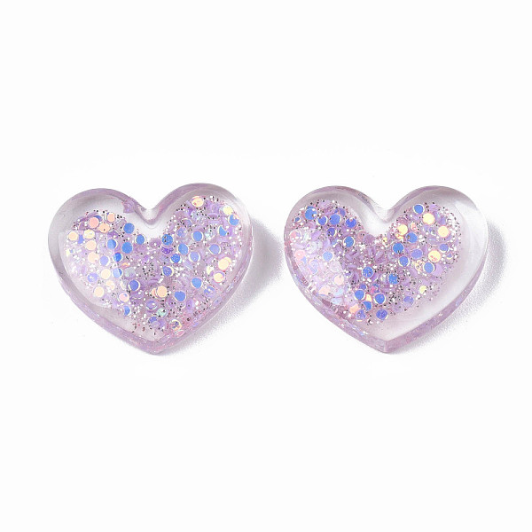 PandaHall Transparent Resin Cabochons, with Paillette and Glitter Powder, Heart, Lilac, 17x21x6.5mm Epoxy Resin Heart Purple
PandaHall Transparent Resin Cabochons, with Paillette and Glitter Powder, Heart, Lilac, 17x21x6.5mm Epoxy Resin Heart Purple