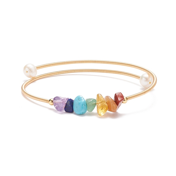 PandaHall Natural Mixed Stone Chips & Pearl Bangle, 7 Chakra Brass Torque Bangle for Women, Golden, Inner Diameter: 2-1/8 inch(5.35cm) Mixed...
PandaHall Natural Mixed Stone Chips & Pearl Bangle, 7 Chakra Brass Torque Bangle for Women, Golden, Inner Diameter: 2-1/8 inch(5.35cm) Mixed...