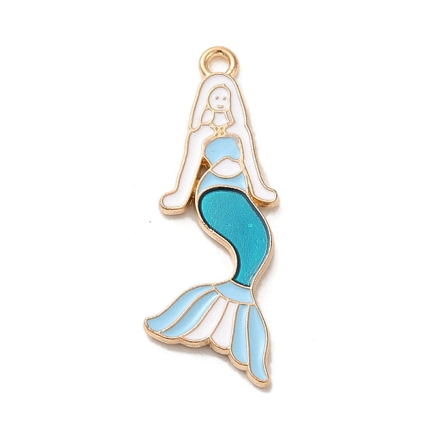 PandaHall Alloy Enamel Pendants, Light Gold, Mermaid Charm, Light Sky Blue, 31x11x1mm, Hole: 1.6mm Alloy+Enamel Mermaid
PandaHall Alloy Enamel Pendants, Light Gold, Mermaid Charm, Light Sky Blue, 31x11x1mm, Hole: 1.6mm Alloy+Enamel Mermaid