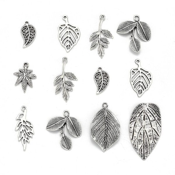 PandaHall Mixed Style Tibetan Style Alloy Leaf Pendants, Antique Silver, 19~47x10~26x2~4mm, Hole: 2~4mm, about 50pcs/100g Alloy Leaf
PandaHall Mixed Style Tibetan Style Alloy Leaf Pendants, Antique Silver, 19~47x10~26x2~4mm, Hole: 2~4mm, about 50pcs/100g Alloy Leaf