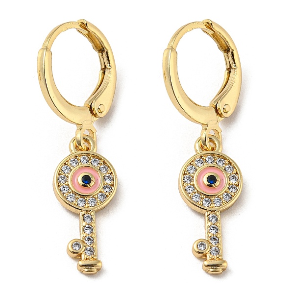 PandaHall Real 18K Gold Plated Brass Dangle Leverback Earrings, with Enamel and Cubic Zirconia, Key with Evil Eye, Pink, 30x7mm Cubic...
PandaHall Real 18K Gold Plated Brass Dangle Leverback Earrings, with Enamel and Cubic Zirconia, Key with Evil Eye, Pink, 30x7mm Cubic...
