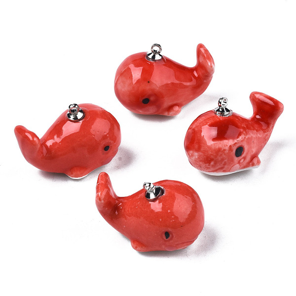 PandaHall Handmade Porcelain Pendants, with Platinum Plated Brass Findings, Famille Rose Style, Whale, Red, 25~28x16~17x18~19mm, Hole: 1.6mm...
PandaHall Handmade Porcelain Pendants, with Platinum Plated Brass Findings, Famille Rose Style, Whale, Red, 25~28x16~17x18~19mm, Hole: 1.6mm...