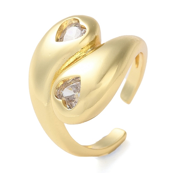 PandaHall Rack Plating Brass with Clear Cubic Zirconia Open Cuff Rings, Teardrop with Heart, Real 16K Gold Plated, Inner Diameter: 17mm...
PandaHall Rack Plating Brass with Clear Cubic Zirconia Open Cuff Rings, Teardrop with Heart, Real 16K Gold Plated, Inner Diameter: 17mm...