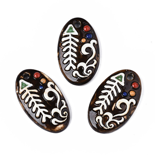 PandaHall Handmade Porcelain Big Pendants, Oval with Fishbone & Wave Pattern, Coconut Brown, 60.5~62.5x35~36x10~11mm, Hole: 5mm Porcelain...
PandaHall Handmade Porcelain Big Pendants, Oval with Fishbone & Wave Pattern, Coconut Brown, 60.5~62.5x35~36x10~11mm, Hole: 5mm Porcelain...