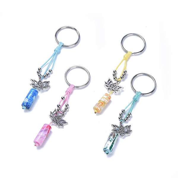 PandaHall Dyed Natural Fire Agate Keychain, with Tibetan Style Alloy Pendants, 316 Surgical Stainless Steel Key Rings, Eco-Friendly Korean..., Multicolor
PandaHall Dyed Natural Fire Agate Keychain, with Tibetan Style Alloy Pendants, 316 Surgical Stainless Steel Key Rings, Eco-Friendly Korean..., Multicolor