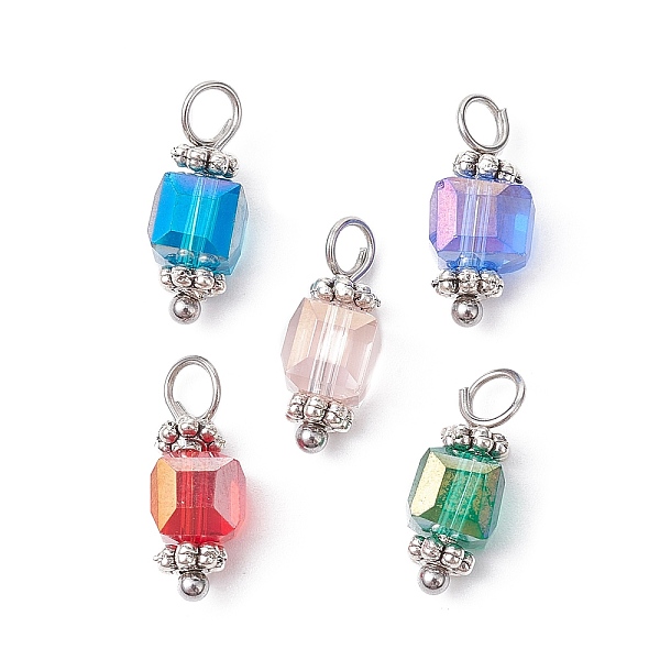 PandaHall Glass Pendants, with Platinum Tone Brass Loops, Cube Charms, Mixed Color, 15x5.5x5.5mm, Hole: 3mm Brass+Glass Cube Multicolor
PandaHall Glass Pendants, with Platinum Tone Brass Loops, Cube Charms, Mixed Color, 15x5.5x5.5mm, Hole: 3mm Brass+Glass Cube Multicolor