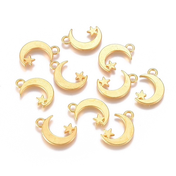 PandaHall Alloy Pendants, for DIY Accessories Making, Moon with Star, Golden, 17x11x1mm, Hole: 1.8mm Alloy Moon
PandaHall Alloy Pendants, for DIY Accessories Making, Moon with Star, Golden, 17x11x1mm, Hole: 1.8mm Alloy Moon