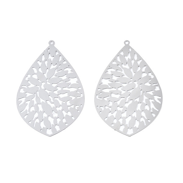 PandaHall 201 Stainless Steel Filigree Big Pendants, Etched Metal Embellishments, Drop, Stainless Steel Color, 50x33x0.2mm, Hole: 1.4mm 201...
PandaHall 201 Stainless Steel Filigree Big Pendants, Etched Metal Embellishments, Drop, Stainless Steel Color, 50x33x0.2mm, Hole: 1.4mm 201...