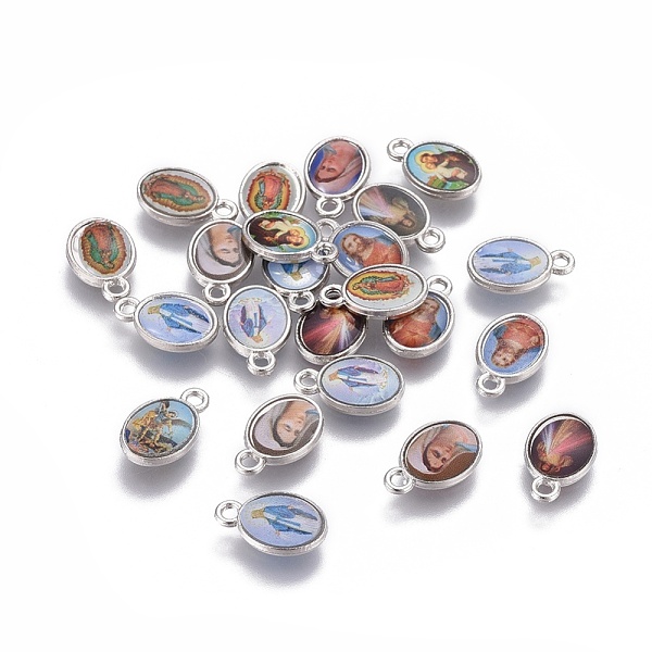 PandaHall Glass Charms, with Brass Findings, Oval with Saint, Platinum, 12x7.5x2mm, Hole: 1.4mm Brass+Glass Oval Multicolor
PandaHall Glass Charms, with Brass Findings, Oval with Saint, Platinum, 12x7.5x2mm, Hole: 1.4mm Brass+Glass Oval Multicolor