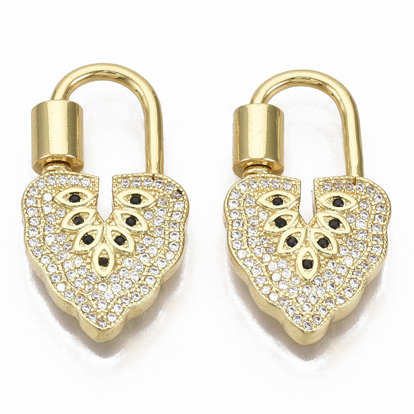 PandaHall Brass Micro Pave Cubic Zirconia Screw Carabiner Lock Charm, for Necklaces Making, Nickel Free, Lock, Real 16K Gold Plated..., Clear
PandaHall Brass Micro Pave Cubic Zirconia Screw Carabiner Lock Charm, for Necklaces Making, Nickel Free, Lock, Real 16K Gold Plated..., Clear