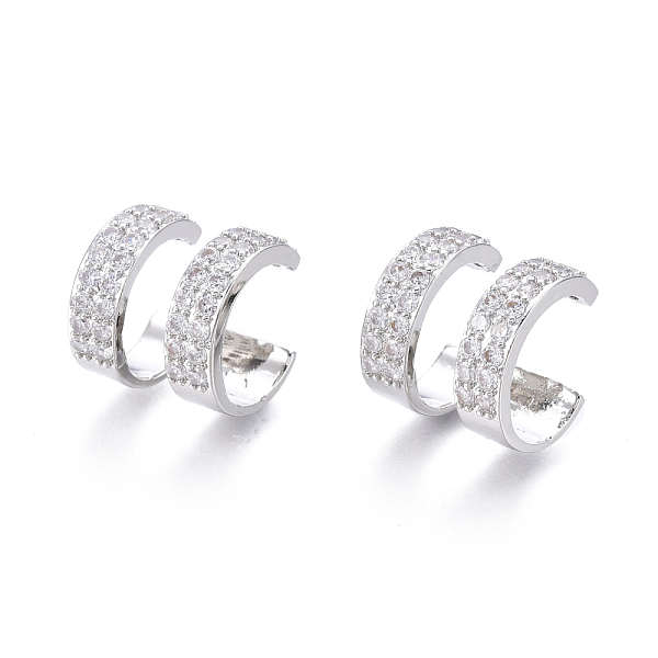 PandaHall Brass Micro Pave Clear Cubic Zirconia Cuff Earrings, Double Ring Shape, Platinum, 12.4x11.5x11.3mm, Inner Diameter: 10mm Cubic...
PandaHall Brass Micro Pave Clear Cubic Zirconia Cuff Earrings, Double Ring Shape, Platinum, 12.4x11.5x11.3mm, Inner Diameter: 10mm Cubic...