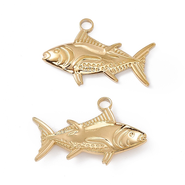 PandaHall Ion Plating(IP) 304 Stainless Steel Pendants, Fish Charms, Real 18K Gold Plated, 19x29x3mm, Hole: 3mm 304 Stainless Steel Fish
PandaHall Ion Plating(IP) 304 Stainless Steel Pendants, Fish Charms, Real 18K Gold Plated, 19x29x3mm, Hole: 3mm 304 Stainless Steel Fish