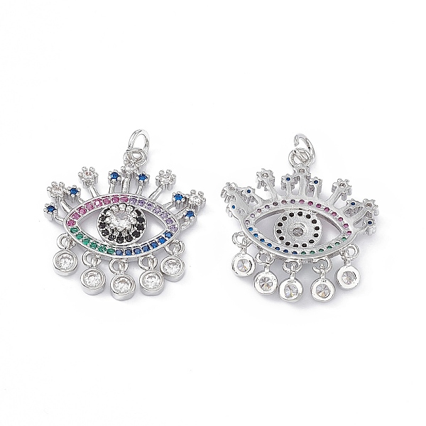 PandaHall Brass Colorful Cubic Zirconia Pendants, with Jump Ring, Eye Charms, Platinum, 26x23x4mm, Hole: 3mm Brass+Cubic Zirconia Eye
PandaHall Brass Colorful Cubic Zirconia Pendants, with Jump Ring, Eye Charms, Platinum, 26x23x4mm, Hole: 3mm Brass+Cubic Zirconia Eye