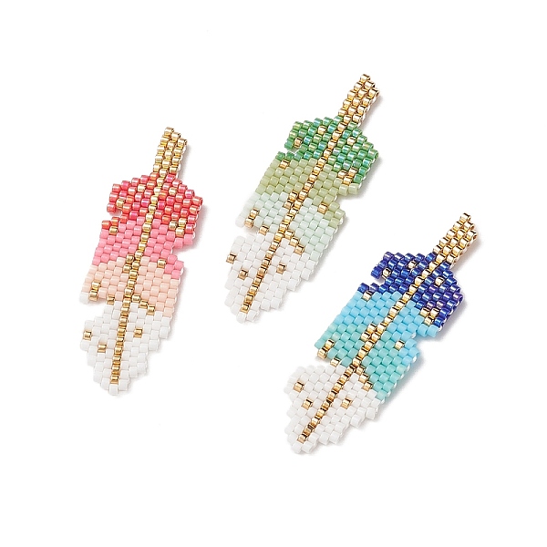 PandaHall 3Pcs 3 Color Handmade MIYUKI Japanese Seed Beads, Loom Pattern, Feather, Mixed Color, 49x15x2mm, 1Pc/color Glass Feather..., Multicolor
PandaHall 3Pcs 3 Color Handmade MIYUKI Japanese Seed Beads, Loom Pattern, Feather, Mixed Color, 49x15x2mm, 1Pc/color Glass Feather..., Multicolor