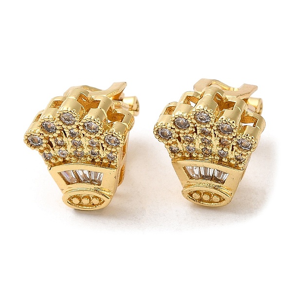 PandaHall Rack Plating Real 18K Gold Plated Brass Crown Shape Clip-on Earrings, with Cubic Zirconia, Long-Lasting Plated, Lead Free &..., Clear
PandaHall Rack Plating Real 18K Gold Plated Brass Crown Shape Clip-on Earrings, with Cubic Zirconia, Long-Lasting Plated, Lead Free &..., Clear