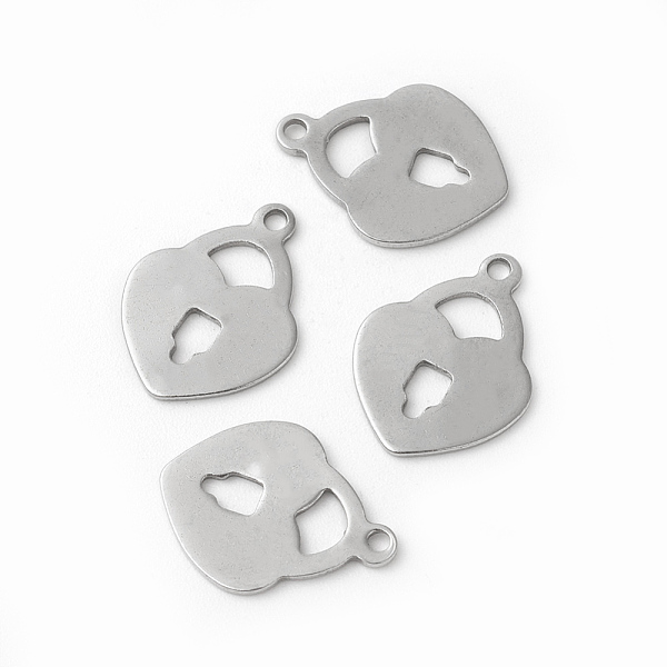 PandaHall 201 Stainless Steel Pendants, Heart, Padlock, Stainless Steel Color, 16.5x12.5x0.8mm, Hole: 1.5mm 201 Stainless Steel Lock
PandaHall 201 Stainless Steel Pendants, Heart, Padlock, Stainless Steel Color, 16.5x12.5x0.8mm, Hole: 1.5mm 201 Stainless Steel Lock