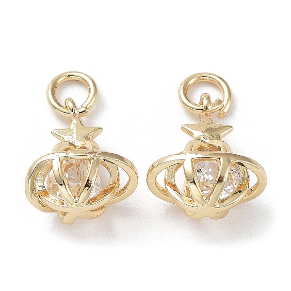 PandaHall Rack Plating Brass Clear Cubic Zirconia Pendants, Long-Lasting Plated, Cadmium Free & Lead Free, with Jump Rings, Planet, Real 14K...
PandaHall Rack Plating Brass Clear Cubic Zirconia Pendants, Long-Lasting Plated, Cadmium Free & Lead Free, with Jump Rings, Planet, Real 14K...