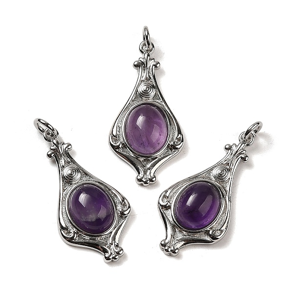 PandaHall Natural Amethyst Pendants, Teardrop Charms with Rack Plating Platinum Tone Brass Findings, Cadmium Free & Lead Free, 30x14.5x5.7mm...
PandaHall Natural Amethyst Pendants, Teardrop Charms with Rack Plating Platinum Tone Brass Findings, Cadmium Free & Lead Free, 30x14.5x5.7mm...