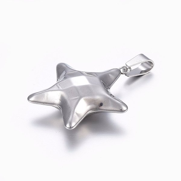 PandaHall 304 Stainless Steel Pendants, Star, Stainless Steel Color, 28x26x9mm, Hole: 8x4mm 304 Stainless Steel Star
PandaHall 304 Stainless Steel Pendants, Star, Stainless Steel Color, 28x26x9mm, Hole: 8x4mm 304 Stainless Steel Star