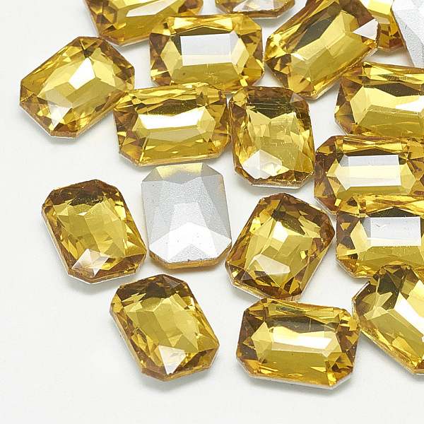 PandaHall Pointed Back Glass Rhinestone Cabochons, Faceted, Rectangle Octagon, Topaz, 14x10x4mm Glass Rhinestone Octagon Gold
PandaHall Pointed Back Glass Rhinestone Cabochons, Faceted, Rectangle Octagon, Topaz, 14x10x4mm Glass Rhinestone Octagon Gold