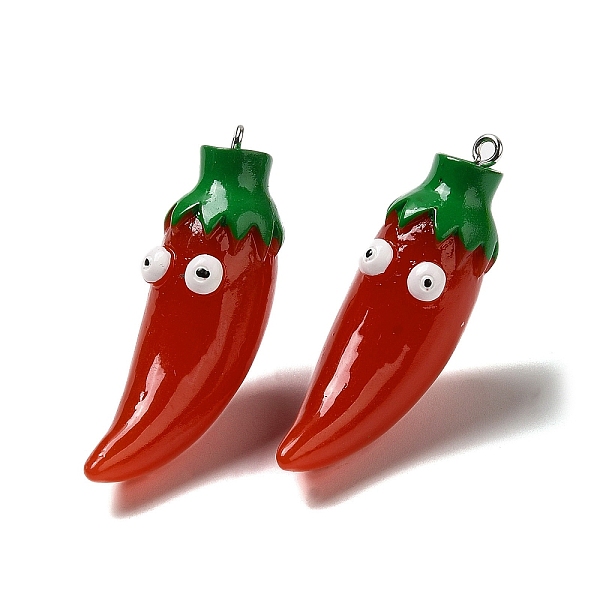 PandaHall Cartoon Opaque Resin Vegetable Pendants, Funny Eye Chili Pepper Charms with Platinum Plated Iron Loops, FireBrick..., Red
PandaHall Cartoon Opaque Resin Vegetable Pendants, Funny Eye Chili Pepper Charms with Platinum Plated Iron Loops, FireBrick..., Red