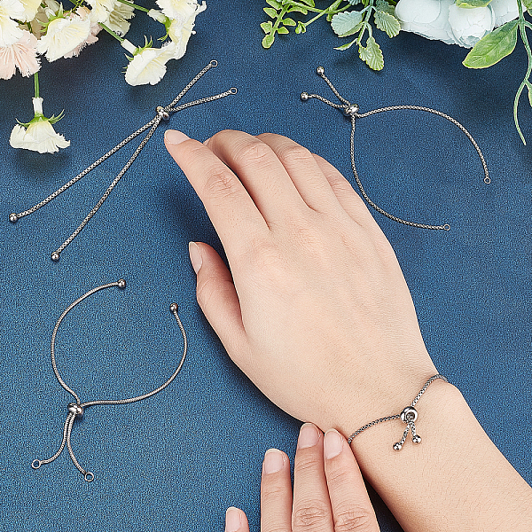 PandaHall Unicraftale 12Pcs 3 Style Adjustable 304 Stainless Steel Bracelet Making, Slider Bracelets, Stainless Steel Color, 4pcs/style 304...
PandaHall Unicraftale 12Pcs 3 Style Adjustable 304 Stainless Steel Bracelet Making, Slider Bracelets, Stainless Steel Color, 4pcs/style 304...
