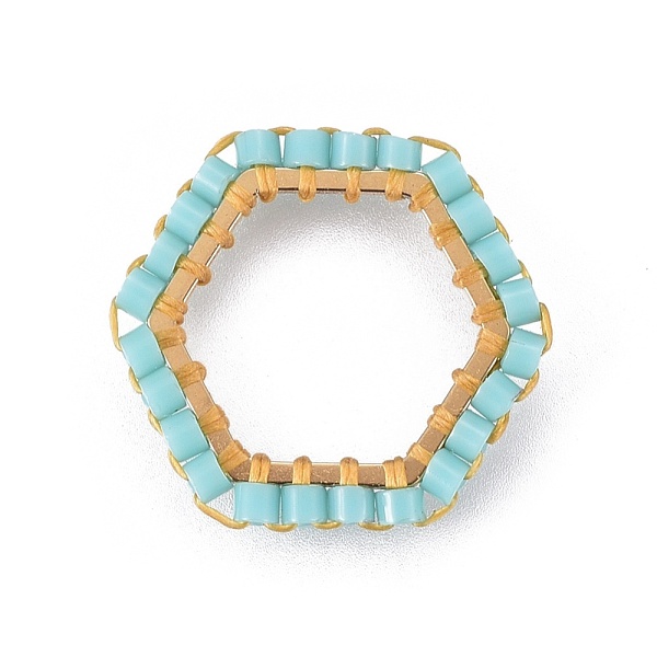 PandaHall MIYUKI & TOHO Handmade Japanese Seed Beads, with 304 Stainless Steel Link Rings, Loom Pattern, Hexagon, Golden, Pale Turquoise..., Cyan
PandaHall MIYUKI & TOHO Handmade Japanese Seed Beads, with 304 Stainless Steel Link Rings, Loom Pattern, Hexagon, Golden, Pale Turquoise..., Cyan