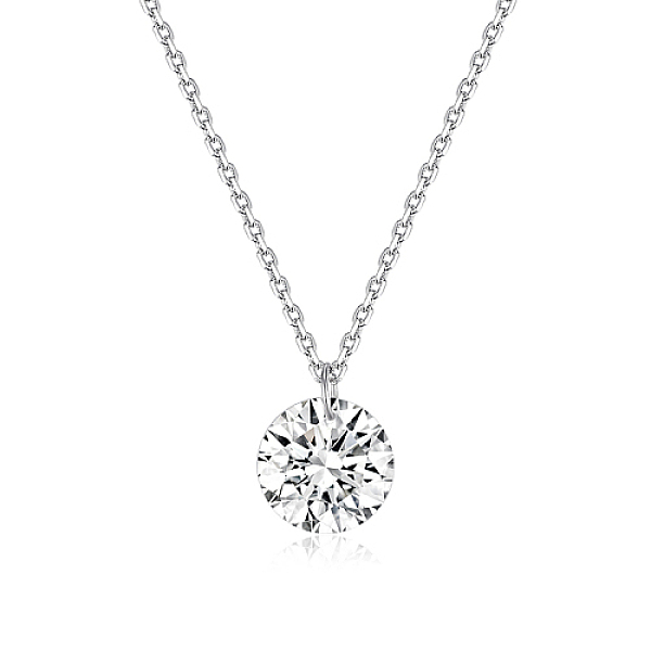 PandaHall Flat Round Cubic Zirconia Pendant Necklaces, with Rhodium Plated 925 Sterling Silver Cable Chains for Women, Platinum, 13.78 inch..., Clear
PandaHall Flat Round Cubic Zirconia Pendant Necklaces, with Rhodium Plated 925 Sterling Silver Cable Chains for Women, Platinum, 13.78 inch..., Clear