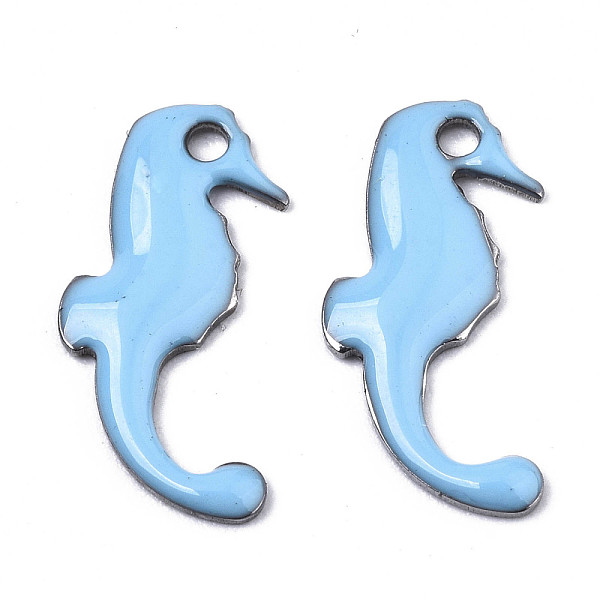PandaHall 201 Stainless Steel Enamel Charms, Sea Horse, Stainless Steel Color, Light Sky Blue, 15x7x1mm, Hole: 1.2mm Stainless Steel+Enamel...
PandaHall 201 Stainless Steel Enamel Charms, Sea Horse, Stainless Steel Color, Light Sky Blue, 15x7x1mm, Hole: 1.2mm Stainless Steel+Enamel...