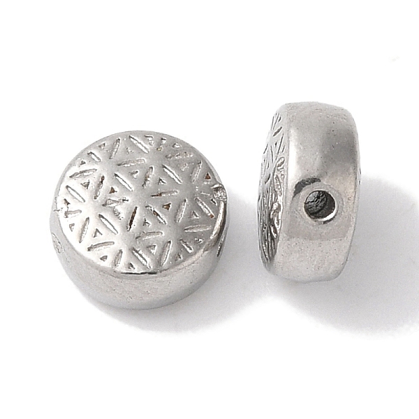 PandaHall 304 Stainless Steel Beads, Flat Round with Flower, Stainless Steel Color, 6.5x3.5mm, Hole: 1mm 304 Stainless Steel Flat Round
PandaHall 304 Stainless Steel Beads, Flat Round with Flower, Stainless Steel Color, 6.5x3.5mm, Hole: 1mm 304 Stainless Steel Flat Round