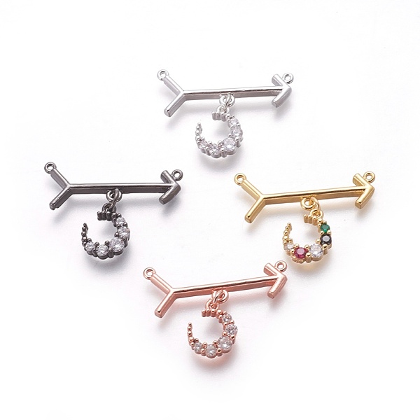 PandaHall Brass Micro Pave Cubic Zirconia Pendants, Moon & Arrow, Mixed Color, 22mm, Hole: 0.8mm Brass+Cubic Zirconia Moon Multicolor
PandaHall Brass Micro Pave Cubic Zirconia Pendants, Moon & Arrow, Mixed Color, 22mm, Hole: 0.8mm Brass+Cubic Zirconia Moon Multicolor