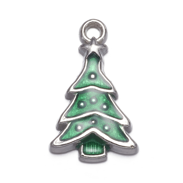 PandaHall Alloy Enamel Pendants, Lead Free and Cadmium Free, Christmas Tree, Platinum Color, Medium Sea Green, about 23.5mm long, 14mm wide...
PandaHall Alloy Enamel Pendants, Lead Free and Cadmium Free, Christmas Tree, Platinum Color, Medium Sea Green, about 23.5mm long, 14mm wide...