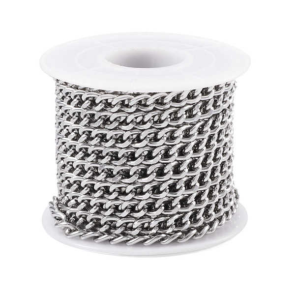 PandaHall Aluminium Curb Chains, Unwelded, with Spool, Platinum, 7x5x1.5mm, about 16.40 Feet(5m)/Roll Aluminum
PandaHall Aluminium Curb Chains, Unwelded, with Spool, Platinum, 7x5x1.5mm, about 16.40 Feet(5m)/Roll Aluminum