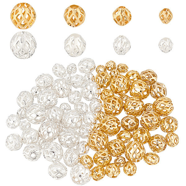 PandaHall PH 80pcs 4 Sizes Brass Hollow Beads 4/5/5.5/6.5mm Round Filigree Beads Metal Spacer Beads Loose Round Beads for DIY Crafts...
PandaHall PH 80pcs 4 Sizes Brass Hollow Beads 4/5/5.5/6.5mm Round Filigree Beads Metal Spacer Beads Loose Round Beads for DIY Crafts...