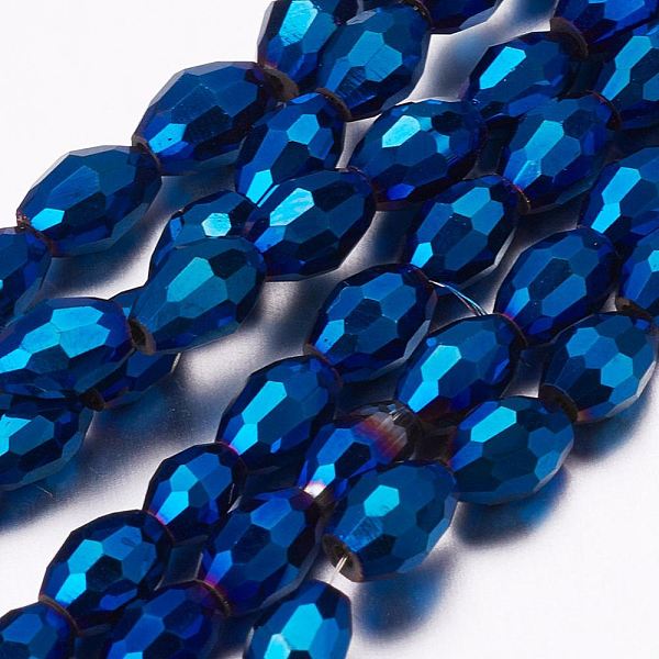 PandaHall Full Plated Glass Faceted Rice Beads Strands, Blue Plated, 6x4mm, Hole: 1mm, about 72pcs/strand, 16 inch Glass Rice
PandaHall Full Plated Glass Faceted Rice Beads Strands, Blue Plated, 6x4mm, Hole: 1mm, about 72pcs/strand, 16 inch Glass Rice