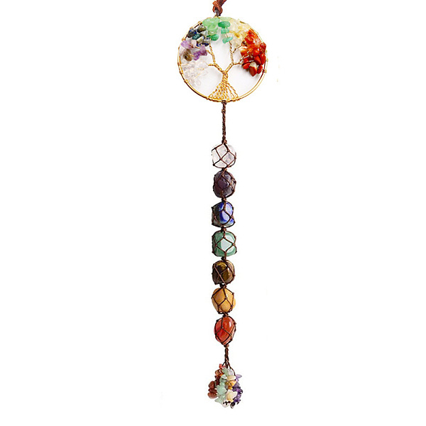 PandaHall Chakra Theme Big Pendant Decorations, Hand Knitting with Natural Gemstone Beads and Stone Chips Tassel, Flat Round with Tree of...
PandaHall Chakra Theme Big Pendant Decorations, Hand Knitting with Natural Gemstone Beads and Stone Chips Tassel, Flat Round with Tree of...