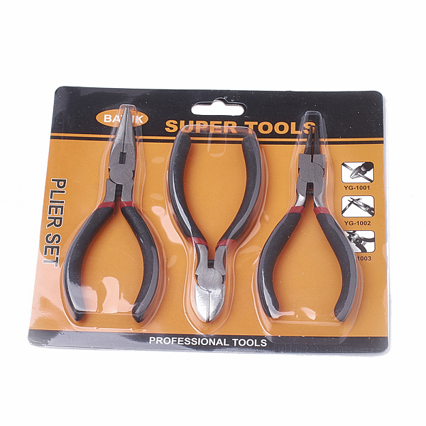 PandaHall 45# Carbon Steel Jewelry Plier Sets, including Wire Cutter Plier, Round Nose Plier and Side Cutting Plier, Black, 18.5x16.5x1.5cm...
PandaHall 45# Carbon Steel Jewelry Plier Sets, including Wire Cutter Plier, Round Nose Plier and Side Cutting Plier, Black, 18.5x16.5x1.5cm...