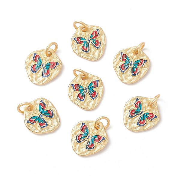 PandaHall Rack Plating Brass Enamel Pendants, with Jump Rings, Cadmium Free & Lead Free & Nickle Free, Nuggets with Butterfly, Real 18K Gold...
PandaHall Rack Plating Brass Enamel Pendants, with Jump Rings, Cadmium Free & Lead Free & Nickle Free, Nuggets with Butterfly, Real 18K Gold...