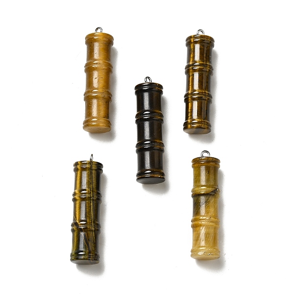 PandaHall Natural Tiger Eye Pendants, Bamboo Stick Charms, with Stainless Steel Color Tone 304 Stainless Steel Loops, 45x12.5mm, Hole: 2mm...
PandaHall Natural Tiger Eye Pendants, Bamboo Stick Charms, with Stainless Steel Color Tone 304 Stainless Steel Loops, 45x12.5mm, Hole: 2mm...