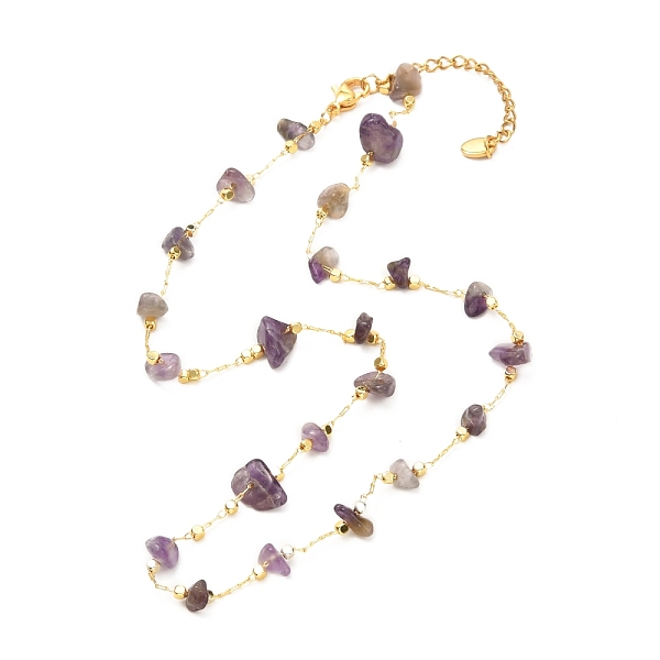 PandaHall Natural Amethyst Chip Beaded Necklace for Girl Women, Brass Cable Chains Necklace, Golden, 16.33 inches(41.5cm) Amethyst
PandaHall Natural Amethyst Chip Beaded Necklace for Girl Women, Brass Cable Chains Necklace, Golden, 16.33 inches(41.5cm) Amethyst
