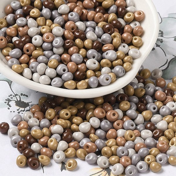 PandaHall 6/0 Opaque Baking Paint Glass Seed Beads, Teardrop, Mixed Color, 4.5~5x4x3~3.5mm, Hole: 0.9mm, about 5625Pcs/Pound Glass Teardrop..., Multicolor
PandaHall 6/0 Opaque Baking Paint Glass Seed Beads, Teardrop, Mixed Color, 4.5~5x4x3~3.5mm, Hole: 0.9mm, about 5625Pcs/Pound Glass Teardrop..., Multicolor