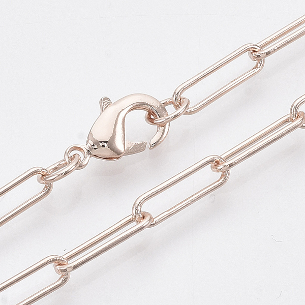 PandaHall Brass Round Oval Paperclip Chain Necklace Making, with Lobster Claw Clasps, Rose Gold, 18.3 inch(46.5cm), Link: 12x3.5x0.8mm Brass
PandaHall Brass Round Oval Paperclip Chain Necklace Making, with Lobster Claw Clasps, Rose Gold, 18.3 inch(46.5cm), Link: 12x3.5x0.8mm Brass