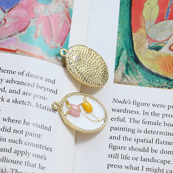 PandaHall Alloy Enamel Pendants, Golden, Oval with Tulip Charm, White, 30x21mm Alloy+Enamel Oval White
PandaHall Alloy Enamel Pendants, Golden, Oval with Tulip Charm, White, 30x21mm Alloy+Enamel Oval White