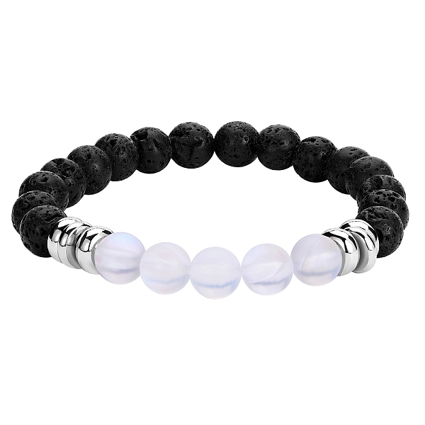 PandaHall Synthetic Moonstone & Natural Lava Rock Round Beaded Stretch Bracelet, Essential Oil Gemstone Jewelry for Women, Clear, Inner...
PandaHall Synthetic Moonstone & Natural Lava Rock Round Beaded Stretch Bracelet, Essential Oil Gemstone Jewelry for Women, Clear, Inner...